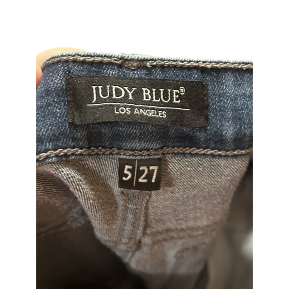 Judy‎ Blue Jeans Womens 5/27 Blue Skinny Fit Stretch Mid Rise Distressed (27x27) - Picture 3 of 9